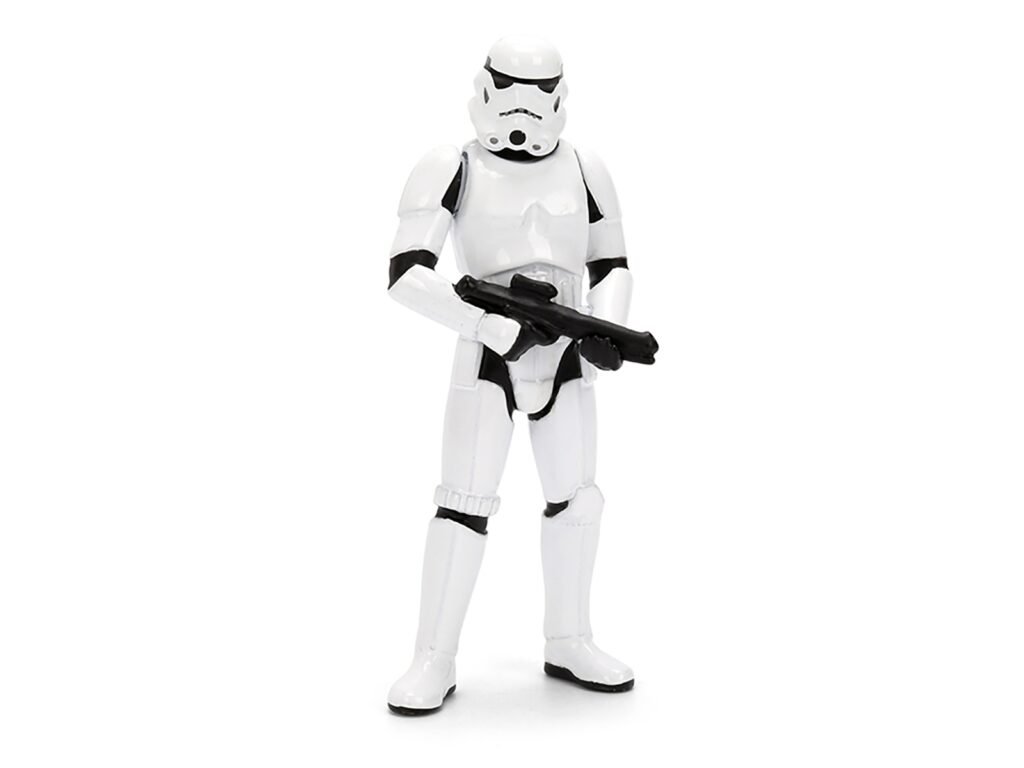 2021 Dodge Charger SRT Hellcat White with Graphics and Stormtrooper Figure “Star Wars” Franchise “Hollywood Rides” Series 1/24 Diecast Model Car by Jada