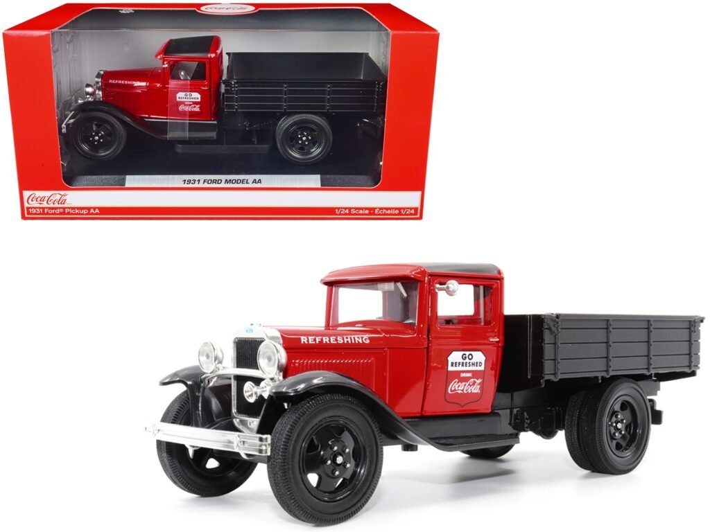 1931 Ford Model AA Pickup Truck Red and Black “Go Refreshed – Drink Coca-Cola” 1/24 Diecast Model Car by Motor City Classics