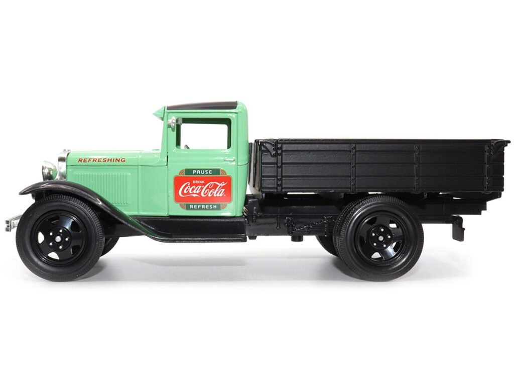 1931 Ford Model AA Pickup Truck Light Green and Black “Pause. Refresh. Drink Coca-Cola” 1/24 Diecast Model Car by Motor City Classics