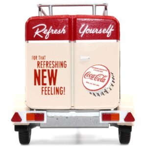 Travel Trailer Cream with Red Top "Pause and Refresh Yourself Drink Delicious Coca-Cola" 1/24 Diecast Model Car by Motor City Classics