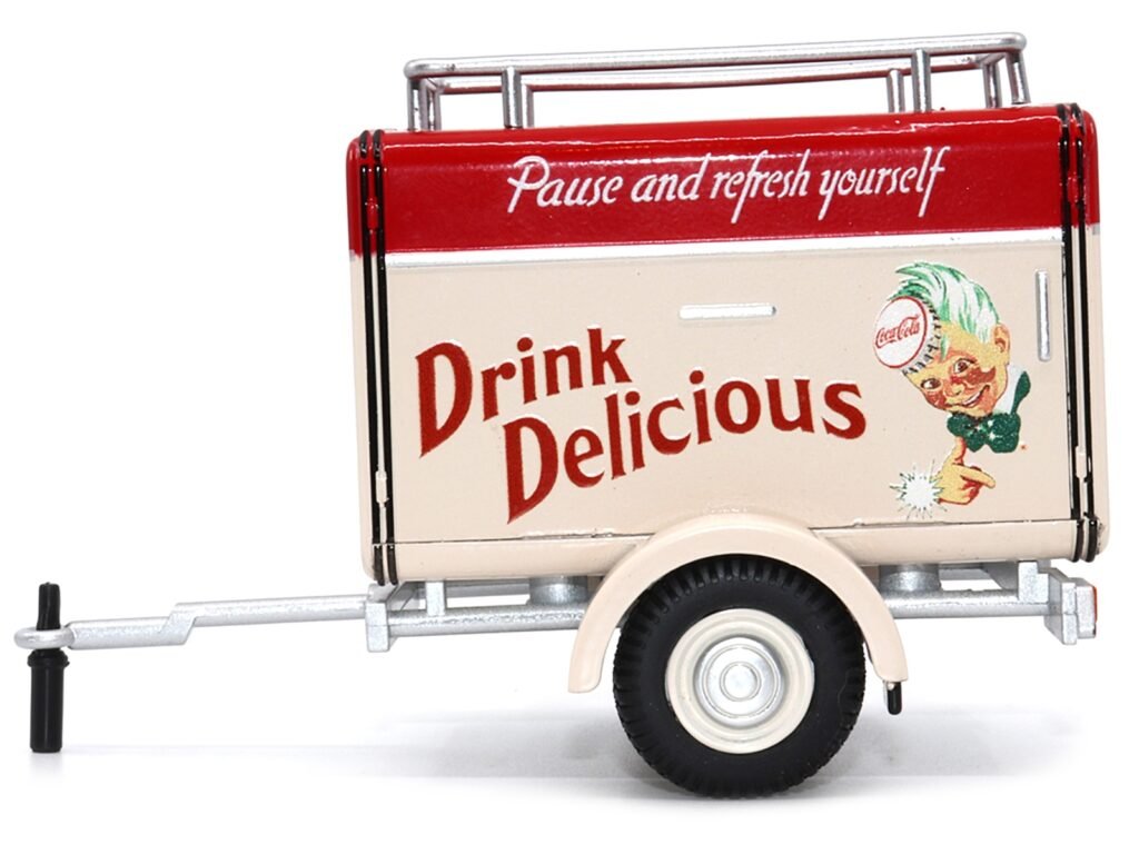 Travel Trailer Cream with Red Top “Pause and Refresh Yourself Drink Delicious Coca-Cola” 1/24 Diecast Model Car by Motor City Classics