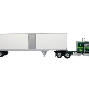 1976 Kenworth W900A Tractor with Dry Goods Trailer Green Metallic with Light Green Graphics "Vintage Heavy Haul Truck Collection" 1/43 Diecast Model by Iconic Replicas