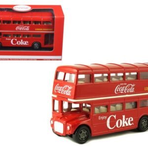 1960 Routemaster London Double Decker Bus Red "Coca-Cola" 1/64 Diecast Model by Motorcity Classics