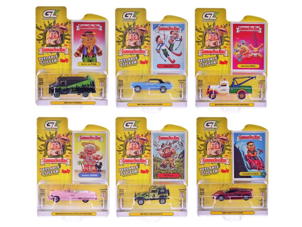 “Garbage Pail Kids” Series #8 Set of 6 pieces 1/64 Diecast Models by Greenlight