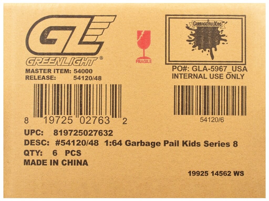 “Garbage Pail Kids” Series #8 Set of 6 pieces 1/64 Diecast Models by Greenlight