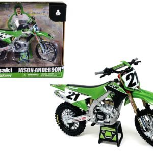 Kawasaki KX450SR Dirt Bike Motorcycle #21 Jason Anderson Green and Black "Kawasaki Racing Team" 1/12 Model by New Ray