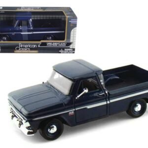 1966 Chevrolet C10 Fleetside Pickup Truck Dark Blue 1/24 Diecast Car Model by Motormax