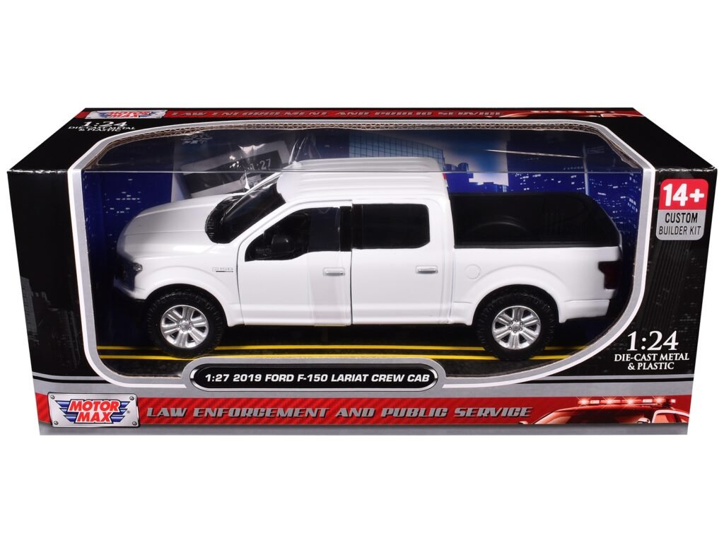 2019 Ford F-150 Lariat Crew Cab Pickup Truck Unmarked Plain White “Custom Builder’s Kit – Law Enforcement and Public Service” Series 1/27 Diecast Model Car by Motormax