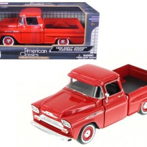 1958 Chevrolet Apache Fleetside Pickup Truck Red 1/24 Diecast Model Car by Motormax