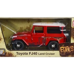 Toyota FJ40 Land Cruiser Red with White Top (Rusted Version) "For Sale" Series 1/24 Diecast Model Car by Motormax