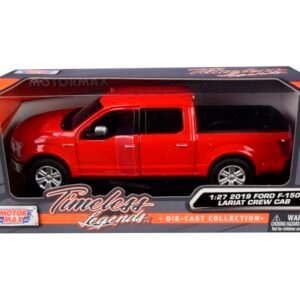 2019 Ford F-150 Lariat Crew Cab Pickup Truck Red 1/24-1/27 Diecast Model Car by Motormax