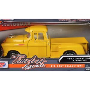 1957 Chevrolet 3100 Stepside Pickup Truck Yellow "Timeless Legends" Series 1/24 Diecast Model Car by Motormax