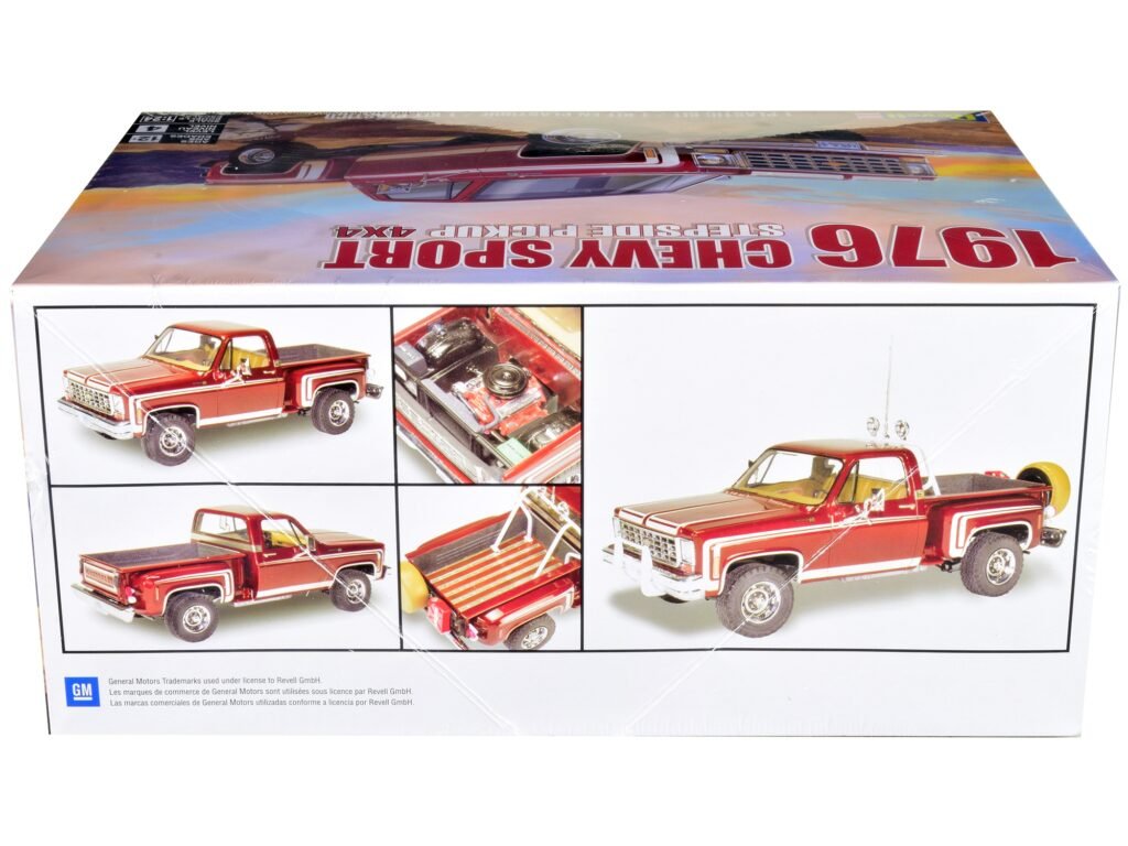 Level 4 Model Kit 1976 Chevrolet Sports Stepside 4×4 Pickup Truck 1/24 Scale Model by Revell