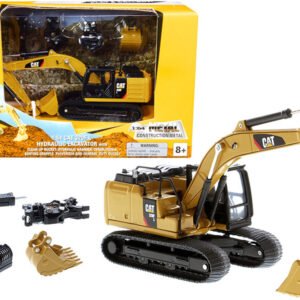 CAT Caterpillar 320F L Hydraulic Tracked Excavator with 5 Work Tools "Play & Collect!" 1/64 Diecast Model by Diecast Masters