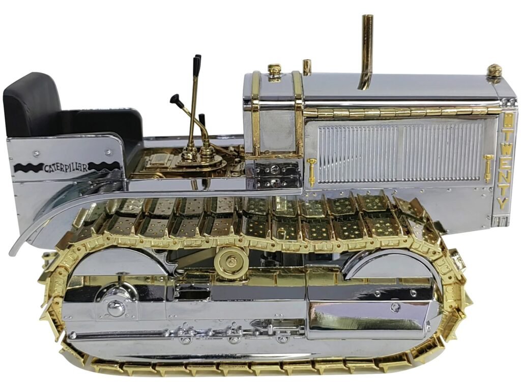 CAT Caterpillar Twenty Tractor “100th Anniversary” Chrome and Gold “Centennial Series” 1/16 Diecast Model by Diecast Masters