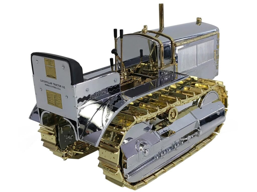 CAT Caterpillar Twenty Tractor “100th Anniversary” Chrome and Gold “Centennial Series” 1/16 Diecast Model by Diecast Masters