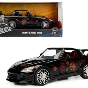 Johnny's 2001 Honda S2000 Black with Graphics "Fast & Furious" Movie 1/24 Diecast Model Car by Jada