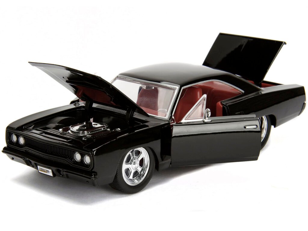 1970 Plymouth Road Runner 440 Black with Red Interior “Bigtime Muscle” Series 1/24 Diecast Model Car by Jada