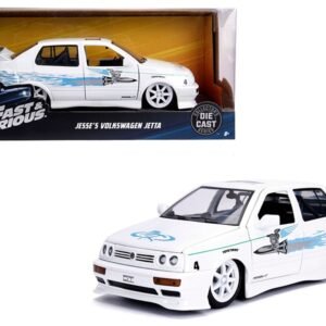 Jesse's Volkswagen Jetta White with Graphics "Fast & Furious" Movie 1/24 Diecast Model Car by Jada