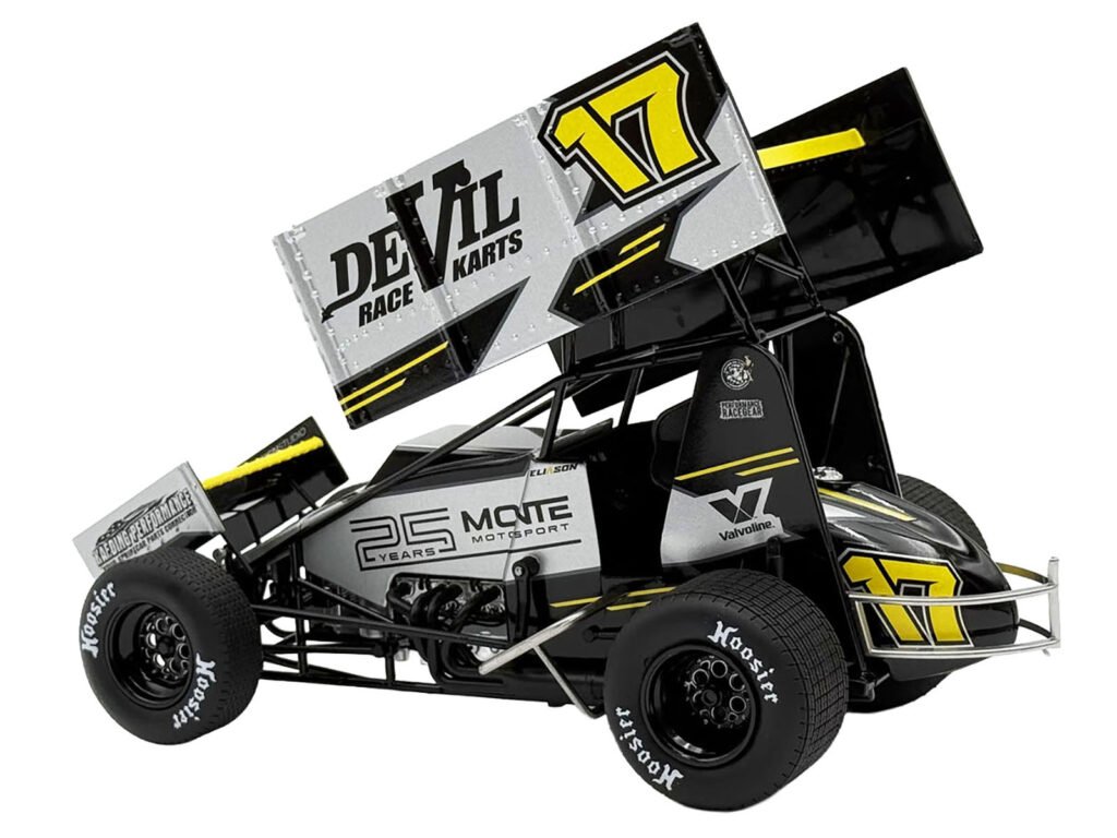 Winged Sprint Car #17 Cory Eliason “Devil Race Karts” Monte Motorsports (2025) 1/18 Diecast Model Car by ACME