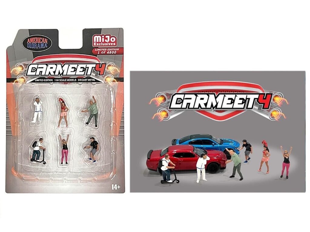 “Car Meet 4” 6 piece Diecast Figure Set for 1/64 Scale Models by American Diorama