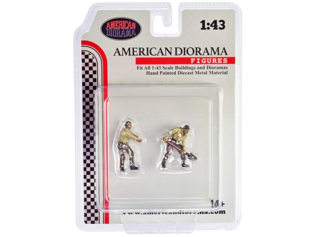 “4X4 Mechanics” 2 Piece Diecast Figure Set 2 for 1/43 Scale Models by American Diorama