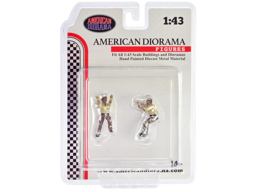 “4X4 Mechanics” 2 Piece Diecast Figure Set 3 for 1/43 Scale Models by American Diorama