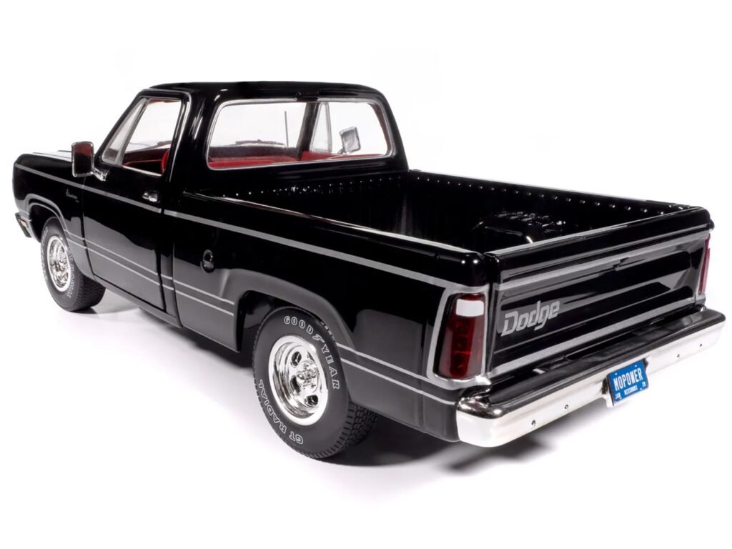 1979 Dodge Adventurer Sweptline Pickup Truck Black with Red Interior “American Muscle” Series 1/18 Diecast Model Car by Auto World