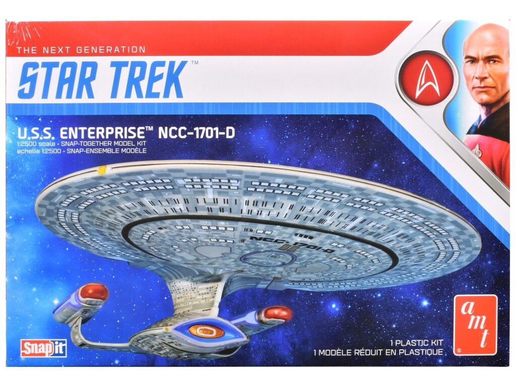 Skill 2 Model Kit U.S.S. Enterprise NCC-1701-D Space Ship “Star Trek: The Next Generation” (1987) TV Series 1/2500 Scale Model by AMT