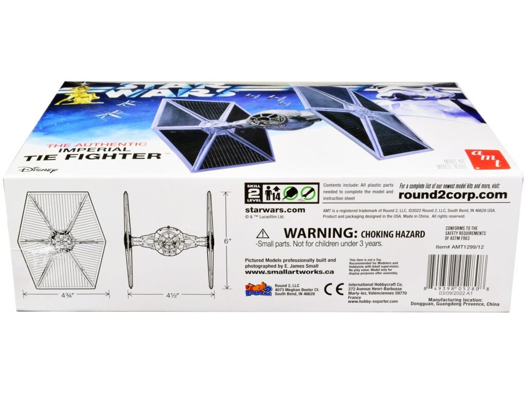 Skill 2 Model Kit Imperial Tie Fighter “Star Wars” (1977) Movie Model by AMT