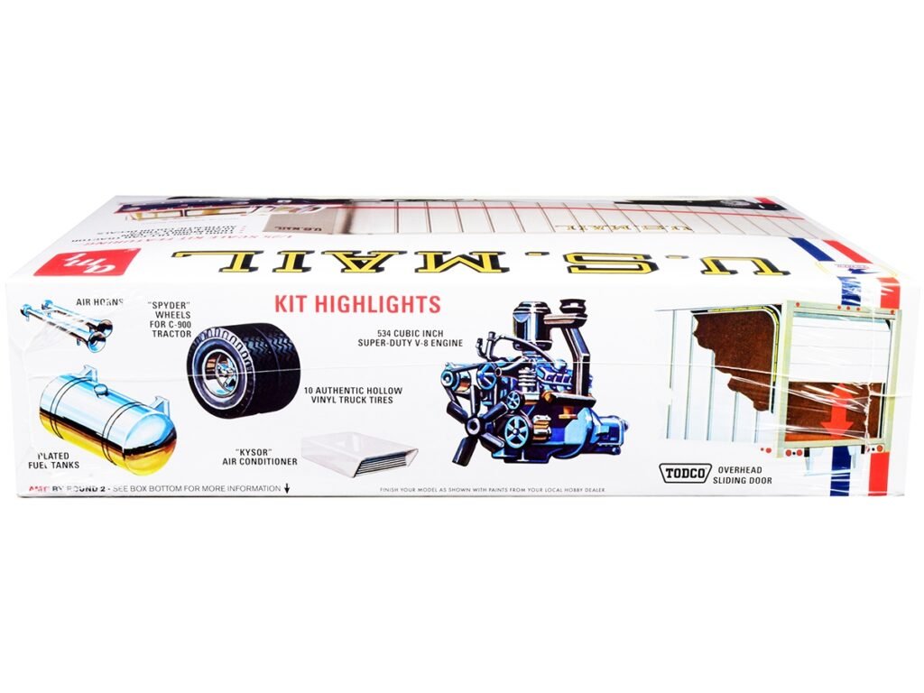 Skill 3 Model Kit Ford C900 Truck Tractor with Trailer “U.S. Mail” 1/25 Scale Model by AMT