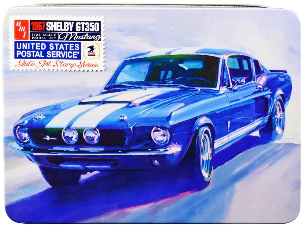 Skill 2 Model Kit 1967 Shelby Mustang GT350 USPS (United States Postal Service) “Auto Art Stamp Series” 1/25 Scale Model by AMT