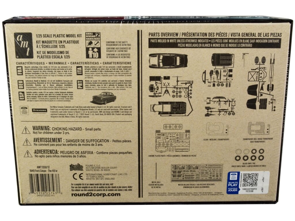 Skill 2 Model Kit 1949 Ford Coupe “The 49’er” 3-in-1 Kit 1/25 Scale Model by AMT