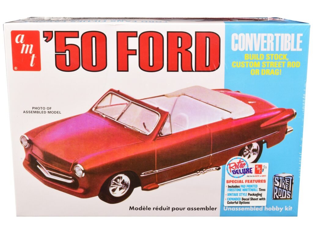 Skill 2 Model Kit 1950 Ford Convertible “Street Rods” 3-in-1 Kit 1/25 Scale Model by AMT