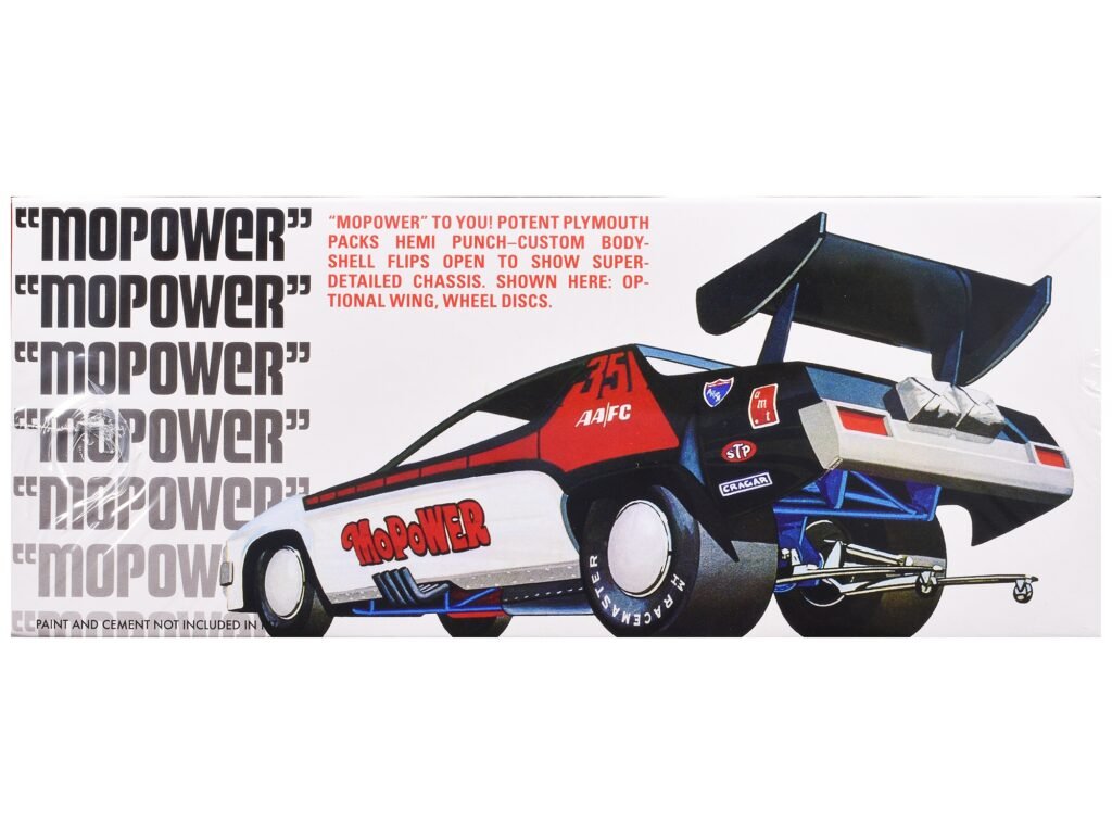 Skill 2 Model Kit Plymouth Funny Car “Mopower” 1/25 Scale Model by AMT