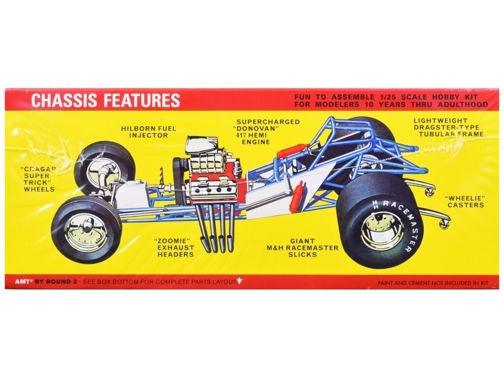 Skill 2 Model Kit Plymouth Funny Car “Mopower” 1/25 Scale Model by AMT