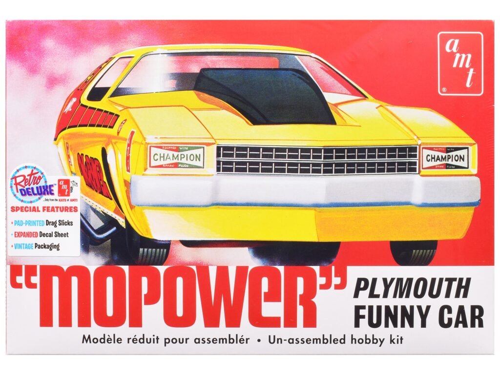 Skill 2 Model Kit Plymouth Funny Car “Mopower” 1/25 Scale Model by AMT