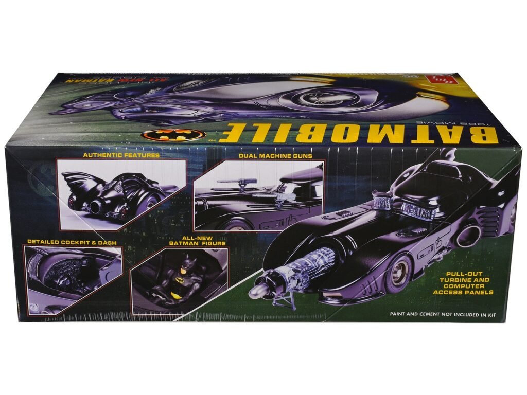 Skill 2 Model Kit Batmobile with Seated Batman Figure “Batman” (1989) Movie 1/25 Scale Model by AMT