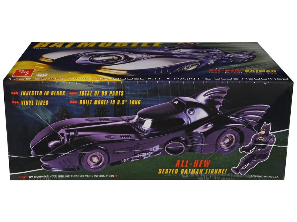 Skill 2 Model Kit Batmobile with Seated Batman Figure “Batman” (1989) Movie 1/25 Scale Model by AMT