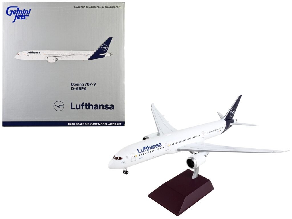 Boeing 787-9 Commercial Aircraft “Lufthansa” White with Blue Tail “Gemini 200” Series 1/200 Diecast Model Airplane by GeminiJets