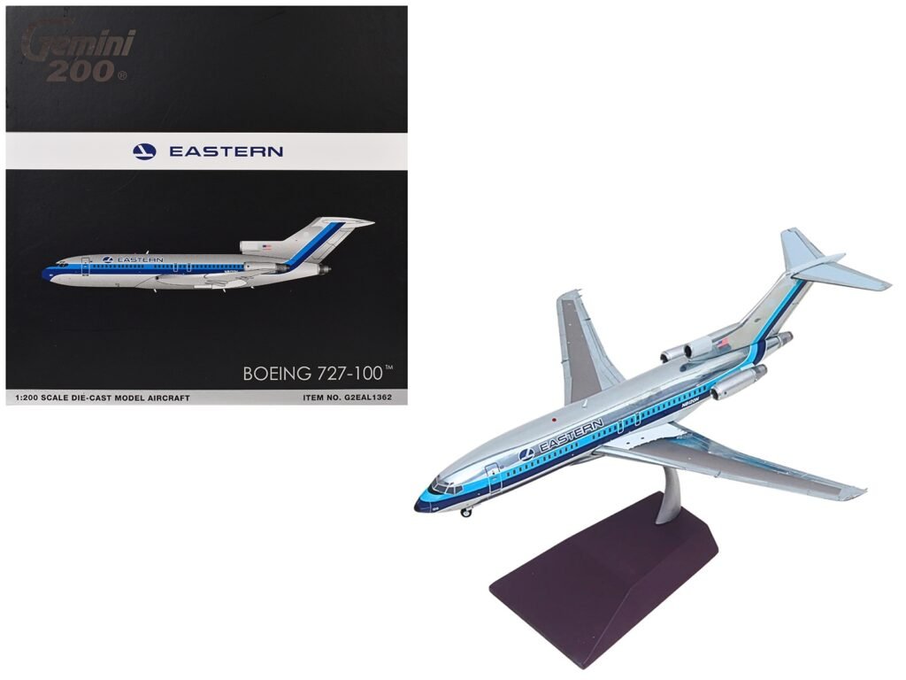 Boeing 727-100 Commercial Aircraft “Eastern Air Lines” (N8120N) Silver with Blue Stripes “Gemini 200” Series 1/200 Diecast Model Airplane by GeminiJets