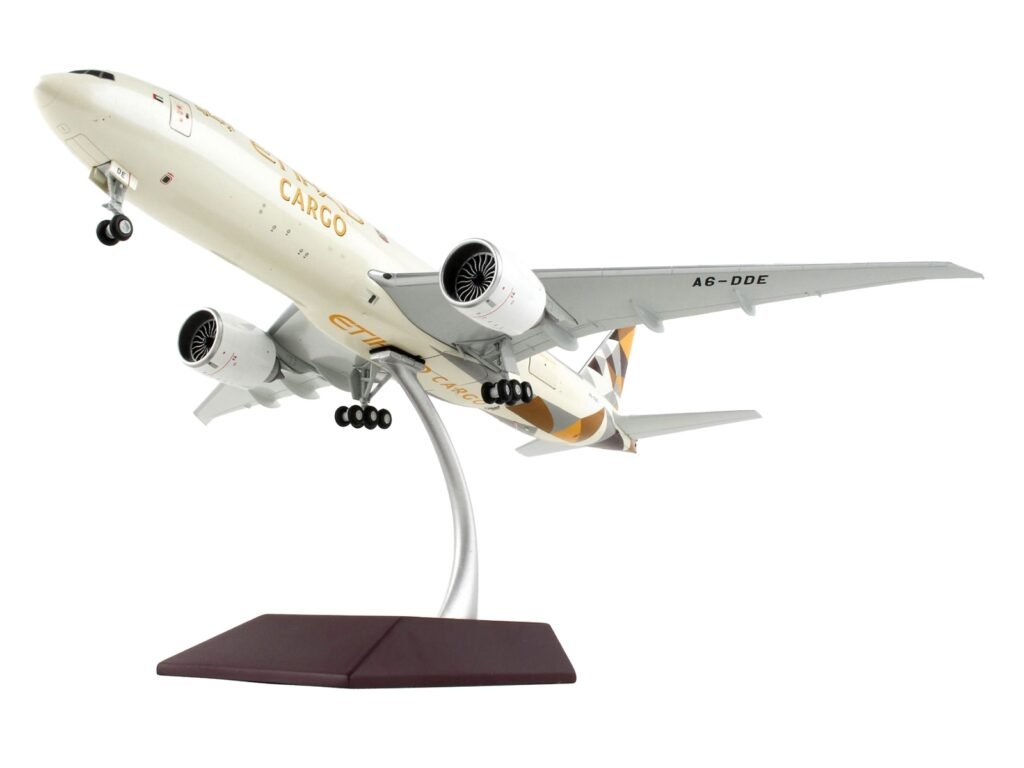 Boeing 777F Commercial Aircraft “Etihad Airways Cargo” Beige with Tail Graphics “Gemini 200 – Interactive” Series 1/200 Diecast Model Airplane by GeminiJets