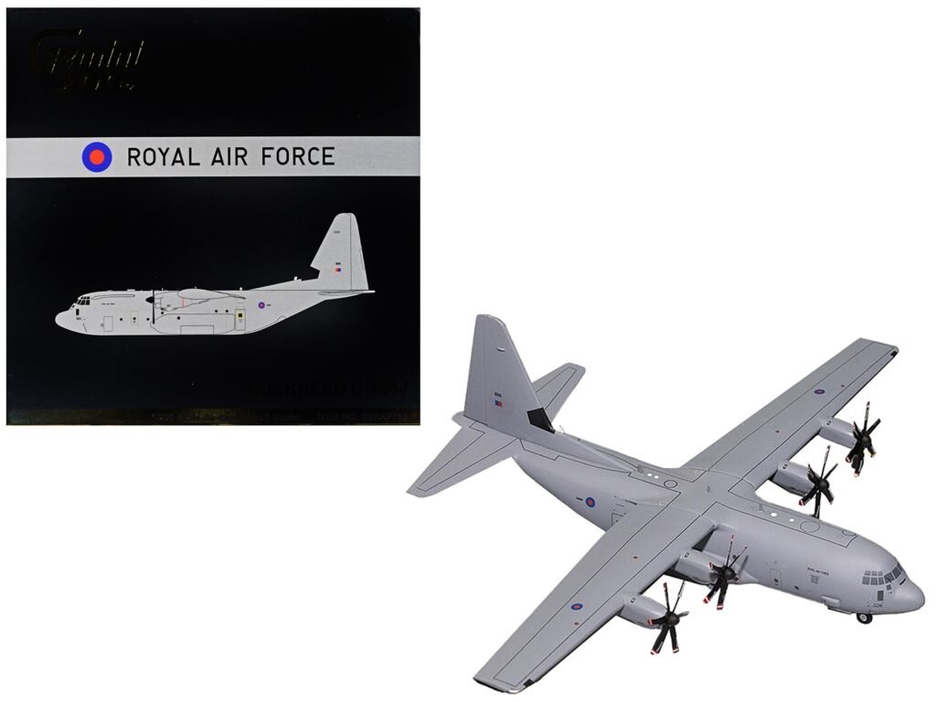 Lockheed C-130J Super Hercules Transport Aircraft “British Royal Air Force” Gray “Gemini 200” Series 1/200 Diecast Model Airplane by GeminiJets
