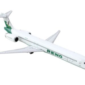 McDonnell Douglas MD-90 Commercial Aircraft "Reno Air" (N905RA) White with Green Tail 1/400 Diecast Model Airplane by GeminiJets