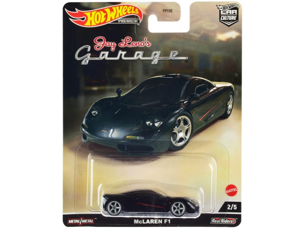 McLaren F1 Black with Red Stripes “Jay Leno’s Garage” Diecast Model Car by Hot Wheels