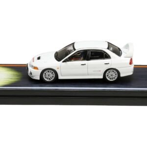 Mitsubishi Lancer RS Evolution IV RHD (Right Hand Drive) White "Monstar" with Seiji Iwaki Driver Figure "Initial D" (1995-2013) Manga 1/64 Diecast Model Car by Hobby Japan