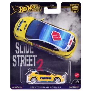 2023 Toyota GR Corolla "Rain X" Yellow "Slide Street 2" Series Diecast Model Car by Hot Wheels