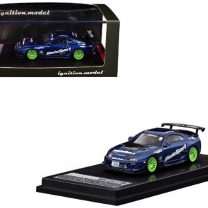 Toyota Supra (JZA80) RZ RHD (Right Hand Drive) #9 "WedsSport" Blue Metallic with Graphics 1/64 Diecast Model Car by Ignition Model
