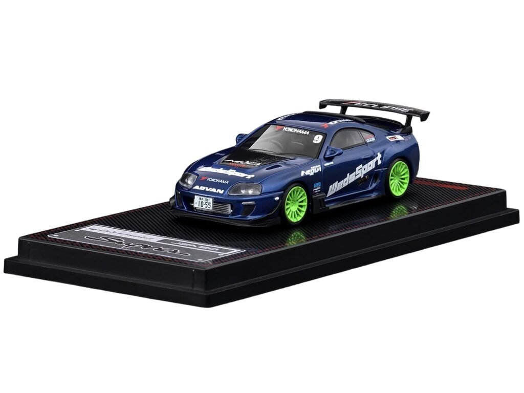 Toyota Supra (JZA80) RZ RHD (Right Hand Drive) #9 “WedsSport” Blue Metallic with Graphics 1/64 Diecast Model Car by Ignition Model
