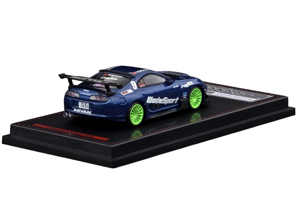 Toyota Supra (JZA80) RZ RHD (Right Hand Drive) #9 “WedsSport” Blue Metallic with Graphics 1/64 Diecast Model Car by Ignition Model
